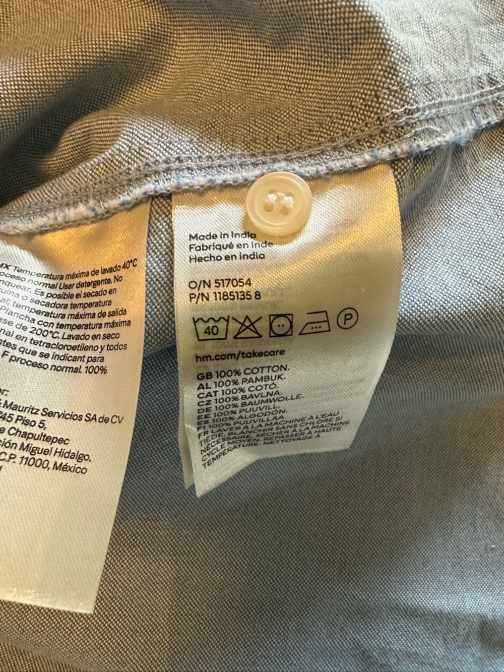 H&M Light Blue Ruffle Collar Button-Front Shirt - Picture 6 of 6